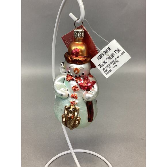 Radko Woodland Winds Carlton Snowman JR. Glass Christmas Ornament W/ Tags - Picture 1 of 10